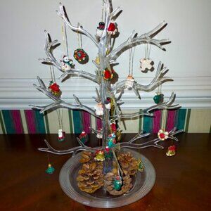 Clear Minature Plastic Christmas Tree w/ornaments